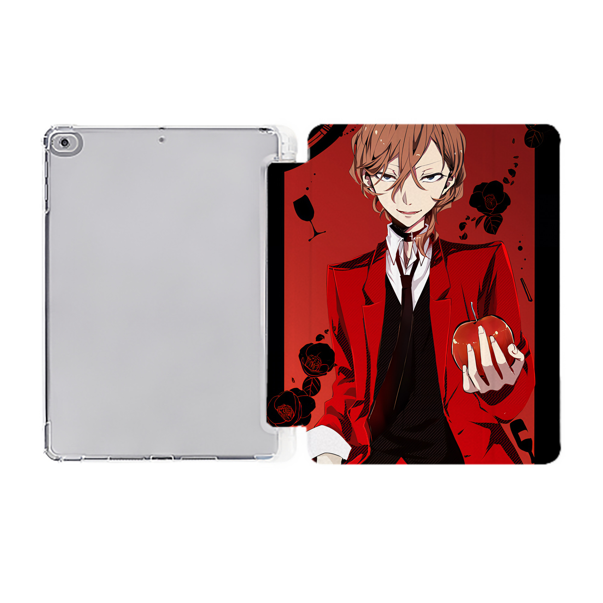 （画像用） 文豪ストレイドッグス Bungo Stray Dogs IPad ケース ペン収納付き 三つ折りスタンド PUレザー×シリコン 対応機種9.5/10.5/10.9インチ